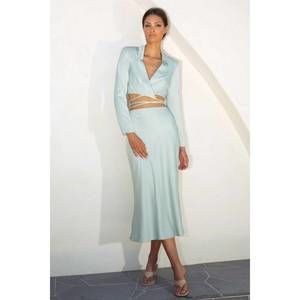NEW MISHA maela long sleeves top in seafoam